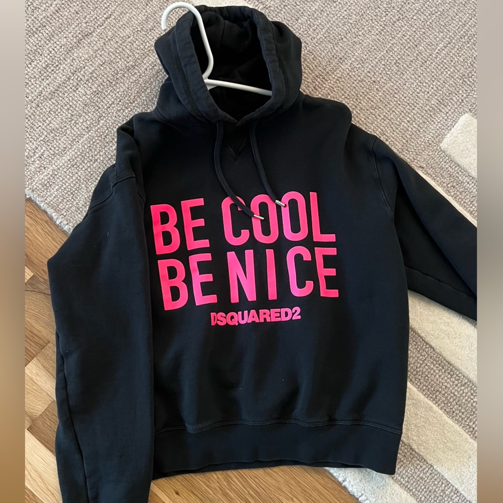 Be nice be cool, dsquared2 pink/black hoodie